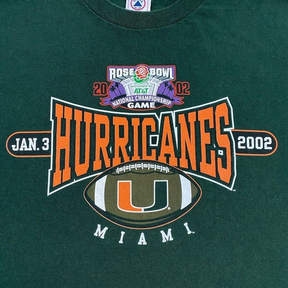 VINTAGE University of Miami Hurricanes 2002 Rose Bowl Shirt XL UM Football AT&T - Picture 4 of 10